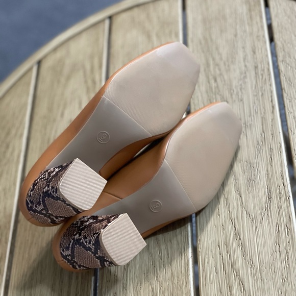 Paula Mule Heels- A New Day Size 9 New Cognac Brown Snakeskin Like Heels - Picture 8 of 10